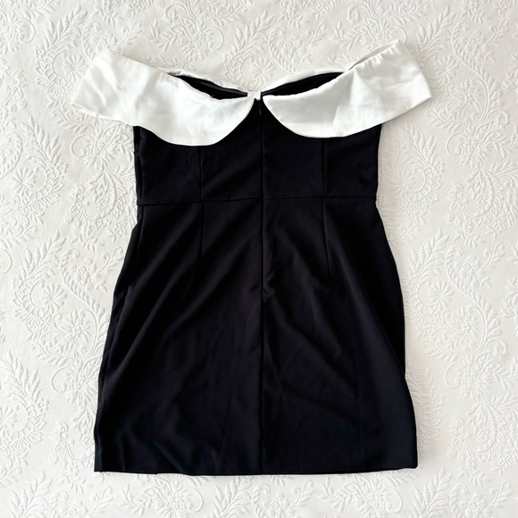 NWOT Lulus Extravagant Moment Black and White Off-the-Shoulder Mini Dress XLarge - Picture 5 of 8